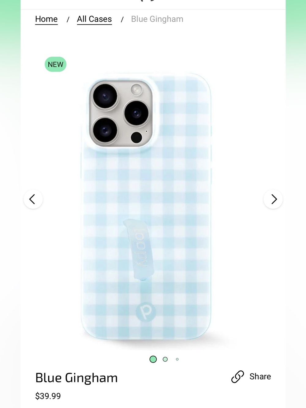 Loopy Blue Gingham iPhone 16 Pro Max Case